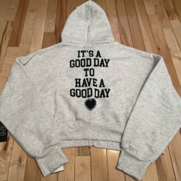 “IT’S A GOOD DAY TO HAVE A GOOD DAY” Junior’s XXL ZIP UP HOODIE NWT - Picture 1 of 7
